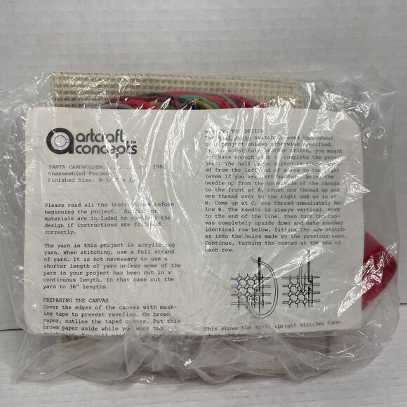 1980 Christmas Latch Hook Kit Artcraft Concepts Santa Cardholders - Picture 6 of 8